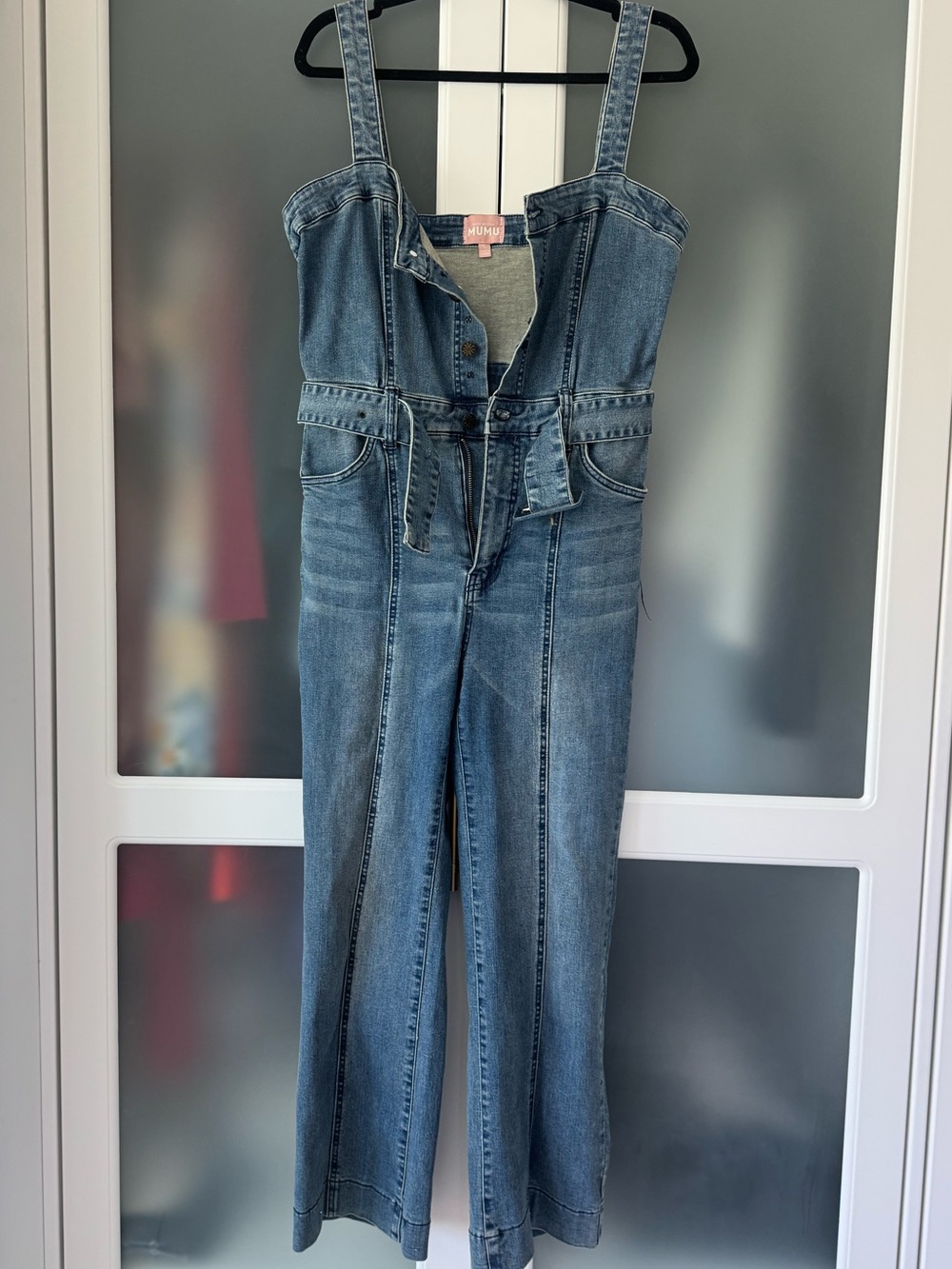 Show Me Your MuMu Blue Denim Overalls Jumpsuit